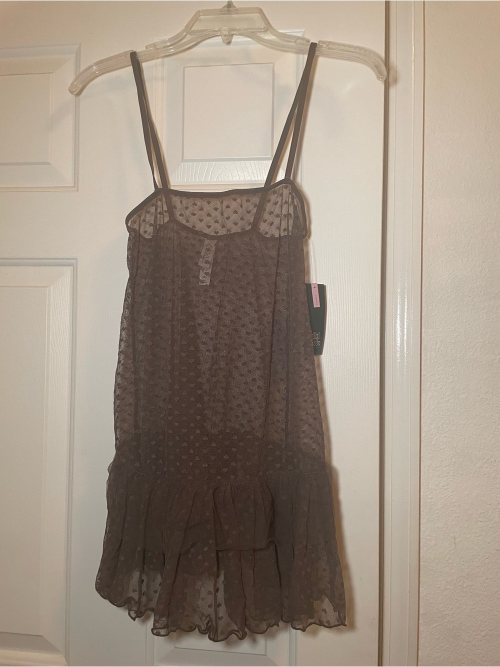 wild fable Brown Polka Dot Sheer Slip Dress